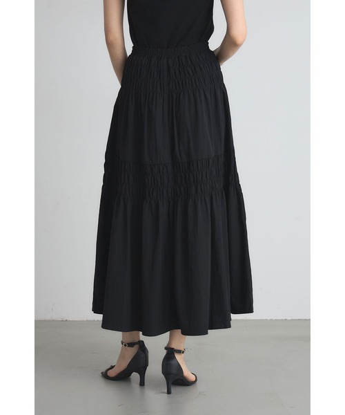 &. NOSTALGIA（アンドドットノスタルジア）の「シャーリングティアードスカート（スカート・レディース・オフホワイト/ブラック・M）」の11枚目の写真