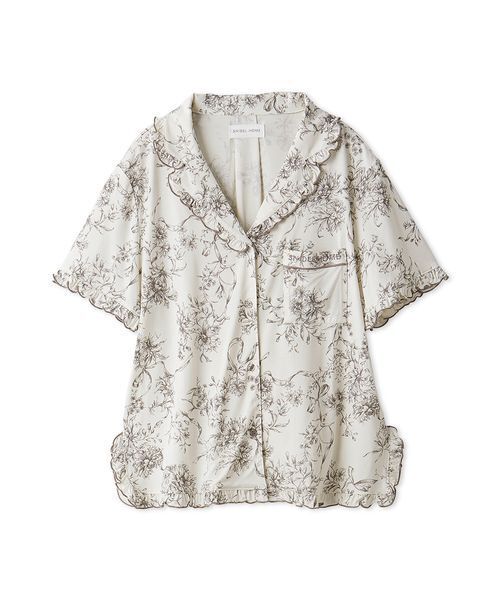 SNIDEL HOME(スナイデルホーム)の「【接触冷感】カットレーヨン開襟シャツ(ルームウェア/パジャマ・レディース・アイボリー/ライトベージュ/ピンク・F)」の18枚目の写真