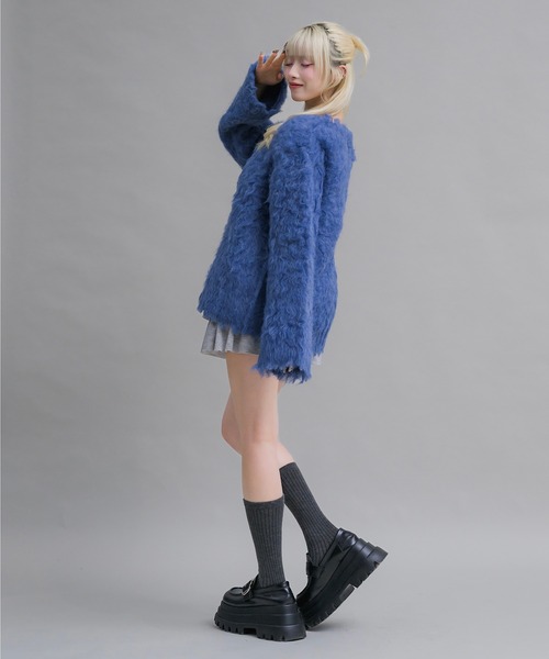 セール】ミックスシャギーニットカーディガン（カーディガン/ボレロ