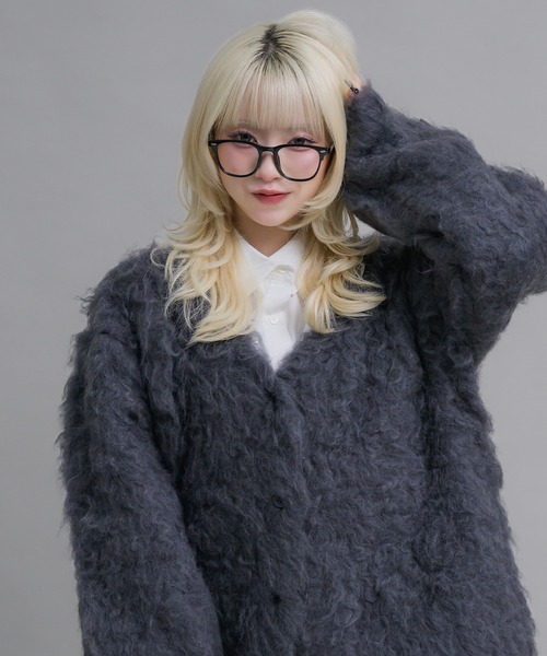 セール】ミックスシャギーニットカーディガン（カーディガン/ボレロ