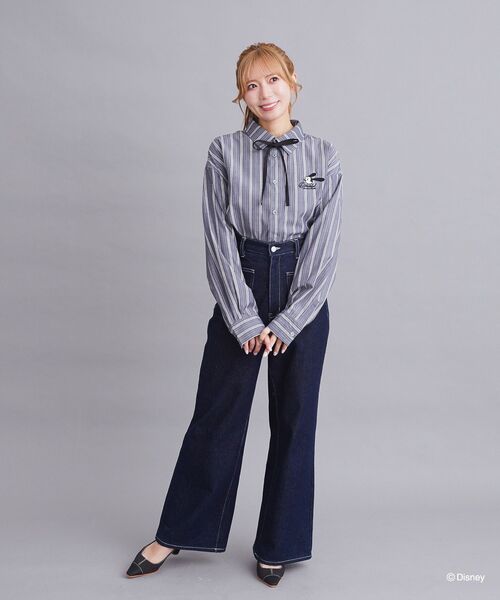 Disney(ディズニー)の「オズワルド/ストライプシャツ(シャツ/ブラウス・レディース・ブラック・FREE)」の6枚目の写真