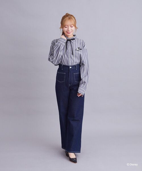 Disney(ディズニー)の「オズワルド/ストライプシャツ(シャツ/ブラウス・レディース・ブラック・FREE)」の7枚目の写真