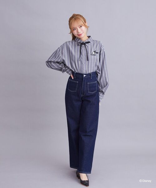 Disney(ディズニー)の「オズワルド/ストライプシャツ(シャツ/ブラウス・レディース・ブラック・FREE)」の9枚目の写真