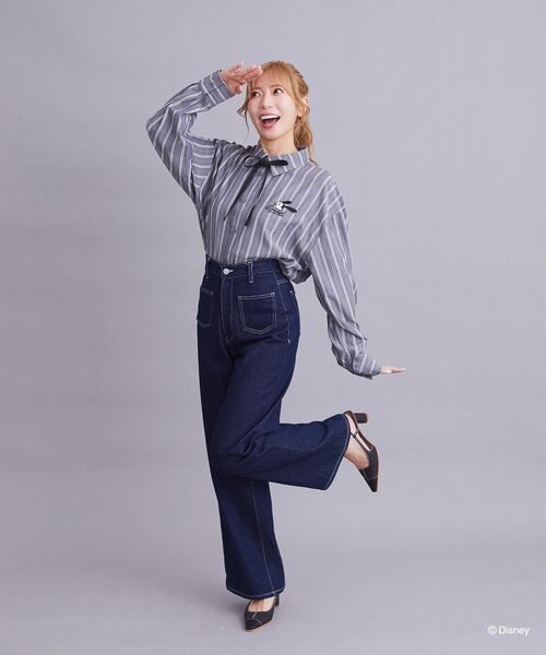 Disney(ディズニー)の「オズワルド/ストライプシャツ(シャツ/ブラウス・レディース・ブラック・FREE)」の10枚目の写真