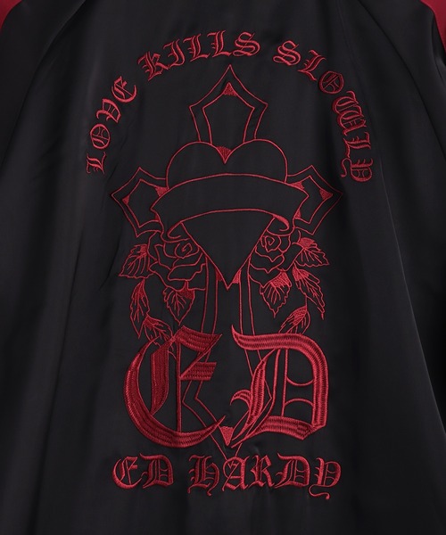 Ed Hardy（エドハーディー）の「EdHardy スカジャン クロス ハートモチーフ（スカジャン・メンズ・ブラック系その他/ブラック・M/L/XL）」の12枚目の写真