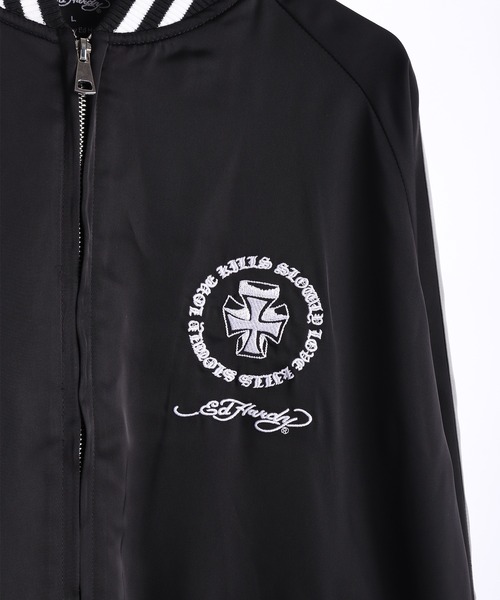Ed Hardy（エドハーディー）の「EdHardy スカジャン クロス ハートモチーフ（スカジャン・メンズ・ブラック系その他/ブラック・M/L/XL）」の6枚目の写真