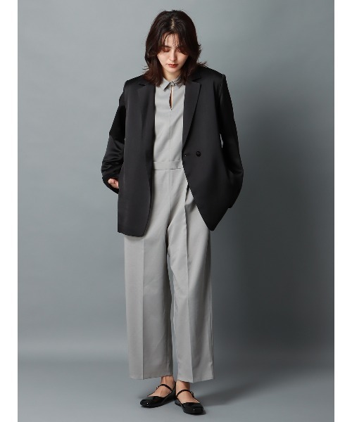 CIS.（シス）の「CIS． スカルプテッドオールインワン ウォッシャブル ストレッチ 無地（つなぎ/オールインワン・レディース・ブラック/グレー/ベージュ・34(5号)/36(7号)/38(9号)/40(11号)）」の2枚目の写真