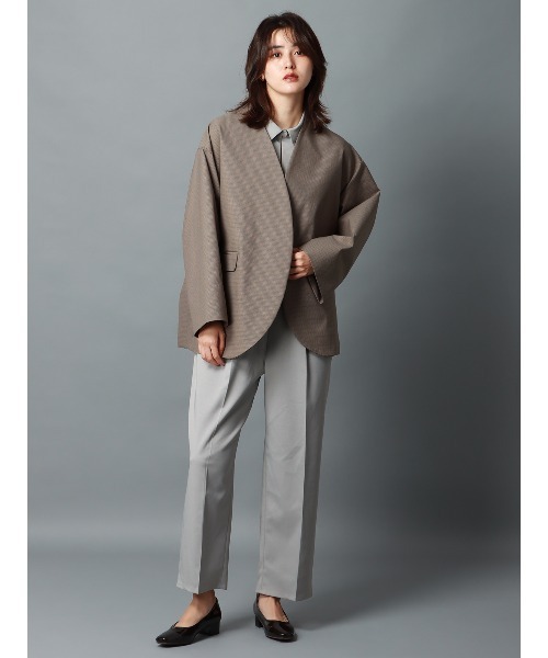 CIS.（シス）の「CIS． スカルプテッドオールインワン ウォッシャブル ストレッチ 無地（つなぎ/オールインワン・レディース・ブラック/グレー/ベージュ・34(5号)/36(7号)/38(9号)/40(11号)）」の6枚目の写真