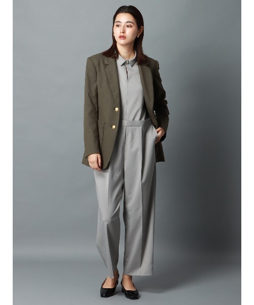 CIS.（シス）の「CIS． スカルプテッドオールインワン ウォッシャブル ストレッチ 無地（つなぎ/オールインワン・レディース・ブラック/グレー/ベージュ・34(5号)/36(7号)/38(9号)/40(11号)）」の7枚目の写真