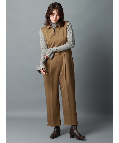 CIS.（シス）の「CIS． スカルプテッドオールインワン ウォッシャブル ストレッチ 無地（つなぎ/オールインワン・レディース・ブラック/グレー/ベージュ・34(5号)/36(7号)/38(9号)/40(11号)）」の17枚目の写真