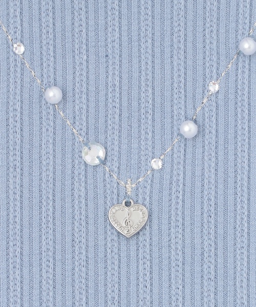 mezzo piano Junior(メゾピアノジュニア)の「テレコネックレス長袖Tシャツ♪(Tシャツ/カットソー・キッズ・ブラック/オフホワイト/ブルー・S:140cm/M:150cm/L:160cm)」の10枚目の写真