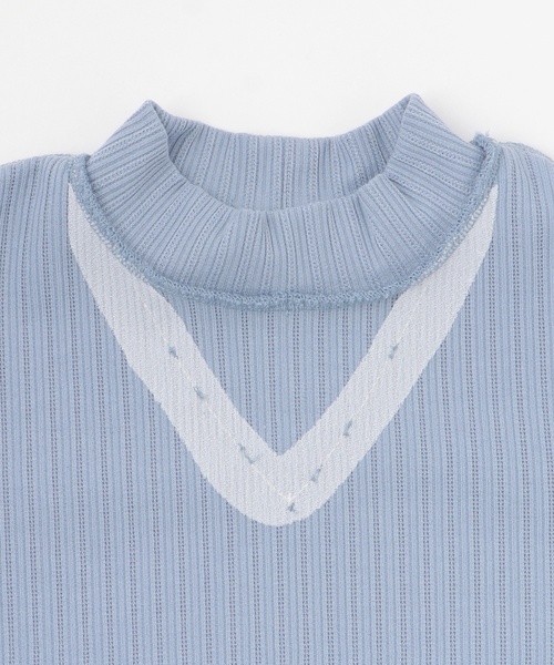 mezzo piano Junior(メゾピアノジュニア)の「テレコネックレス長袖Tシャツ♪(Tシャツ/カットソー・キッズ・ブラック/オフホワイト/ブルー・S:140cm/M:150cm/L:160cm)」の12枚目の写真