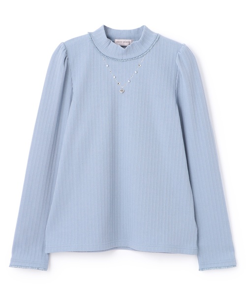 mezzo piano Junior(メゾピアノジュニア)の「テレコネックレス長袖Tシャツ♪(Tシャツ/カットソー・キッズ・ブラック/オフホワイト/ブルー・S:140cm/M:150cm/L:160cm)」の9枚目の写真