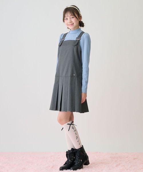 mezzo piano Junior(メゾピアノジュニア)の「テレコネックレス長袖Tシャツ♪(Tシャツ/カットソー・キッズ・ブラック/オフホワイト/ブルー・S:140cm/M:150cm/L:160cm)」の7枚目の写真