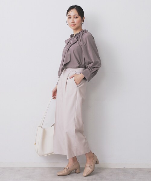 セール】ボウタイフリルギャザーブラウス【洗濯機OK】（シャツ