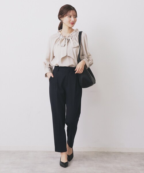 セール】ボウタイフリルギャザーブラウス【洗濯機OK】（シャツ