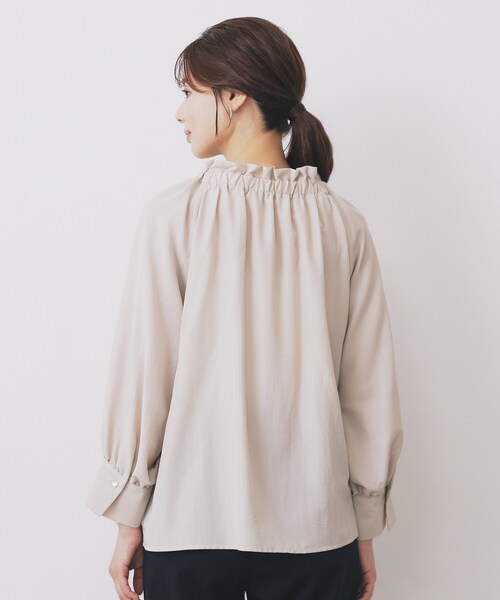 セール】ボウタイフリルギャザーブラウス【洗濯機OK】（シャツ