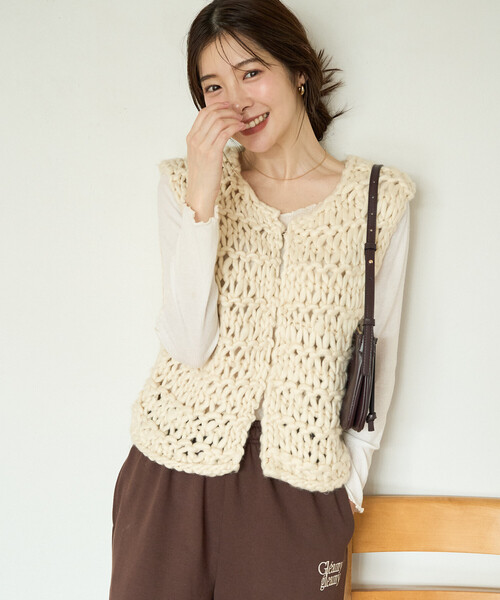 セール】限定展開 ハンド ニット ベスト（ベスト）｜FREAK'S STORE