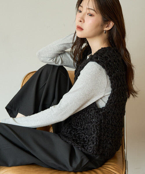 セール】限定展開 ハンド ニット ベスト（ベスト）｜FREAK'S STORE