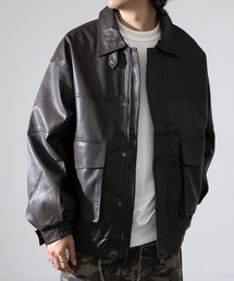 MAGASIN DE MODE Brew（マガジンデモードブリュー）の「【MAGASIN DE MODE Brew】PUレザー　A-2ジャケット 300403 WINS（ライダースジャケット）」