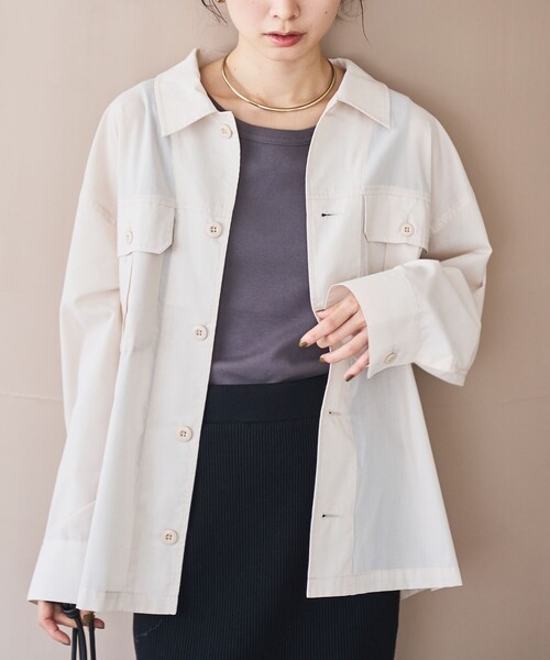 coen（コーエン）の「【イージーケア】フィールドシャツジャケット（シャツ/ブラウス・レディース・オリーブ/モカ/ナチュラル・L/M）」の3枚目の写真