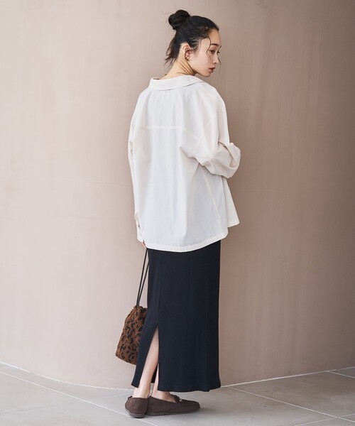 coen（コーエン）の「【イージーケア】フィールドシャツジャケット（シャツ/ブラウス・レディース・オリーブ/モカ/ナチュラル・L/M）」の9枚目の写真