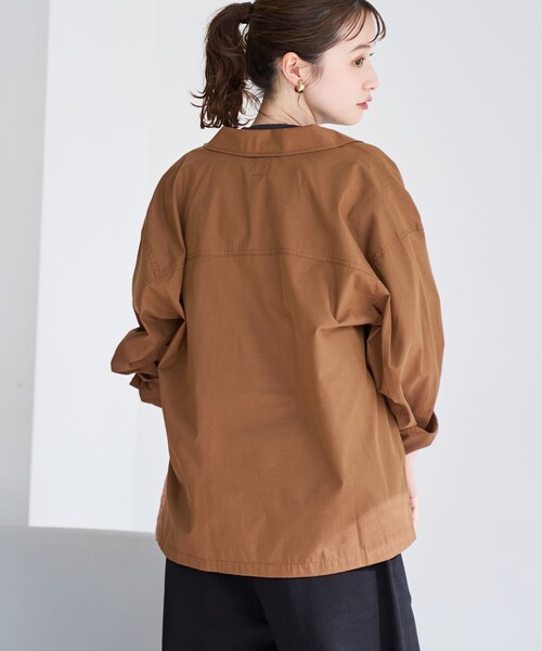 coen（コーエン）の「【イージーケア】フィールドシャツジャケット（シャツ/ブラウス・レディース・オリーブ/モカ/ナチュラル・L/M）」の12枚目の写真