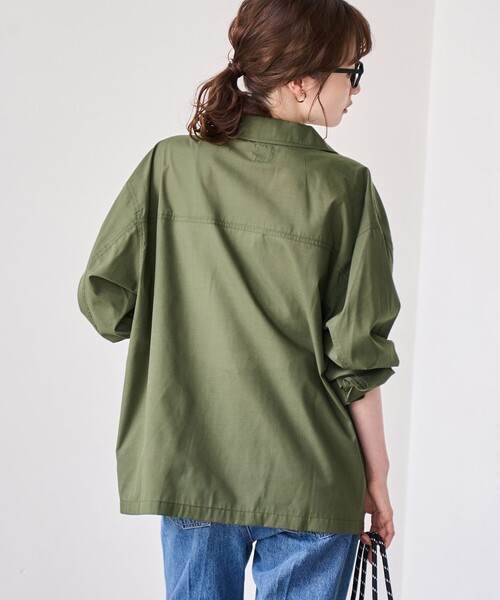 coen（コーエン）の「【イージーケア】フィールドシャツジャケット（シャツ/ブラウス・レディース・オリーブ/モカ/ナチュラル・L/M）」の17枚目の写真