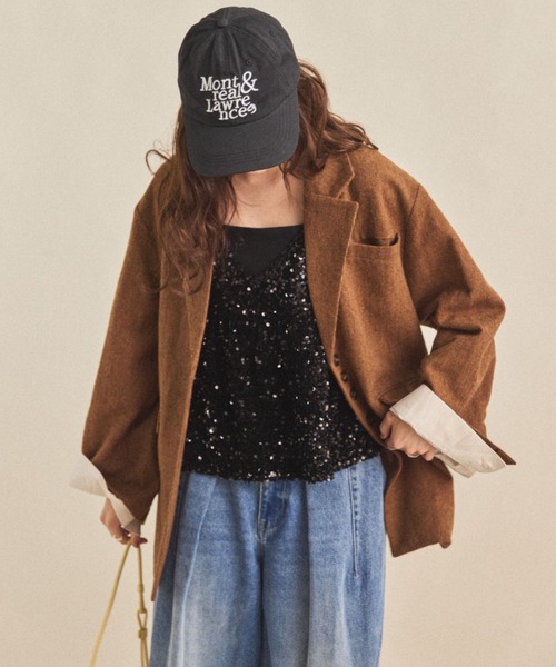 MIRROR STOKE（ミラーストーク）の「【ZOZO限定】SEQUINED VELVET CAMISOLE/スパンコールベロアキャミソール（シャツ/ブラウス・レディース・ブラック/グレー・MEDIUM）」の3枚目の写真