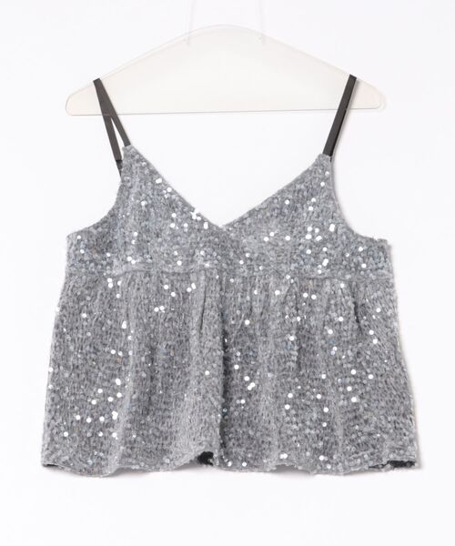 MIRROR STOKE（ミラーストーク）の「【ZOZO限定】SEQUINED VELVET CAMISOLE/スパンコールベロアキャミソール（シャツ/ブラウス・レディース・ブラック/グレー・MEDIUM）」の20枚目の写真