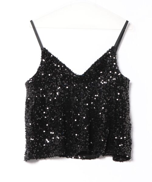 MIRROR STOKE（ミラーストーク）の「【ZOZO限定】SEQUINED VELVET CAMISOLE/スパンコールベロアキャミソール（シャツ/ブラウス・レディース・ブラック/グレー・MEDIUM）」の21枚目の写真