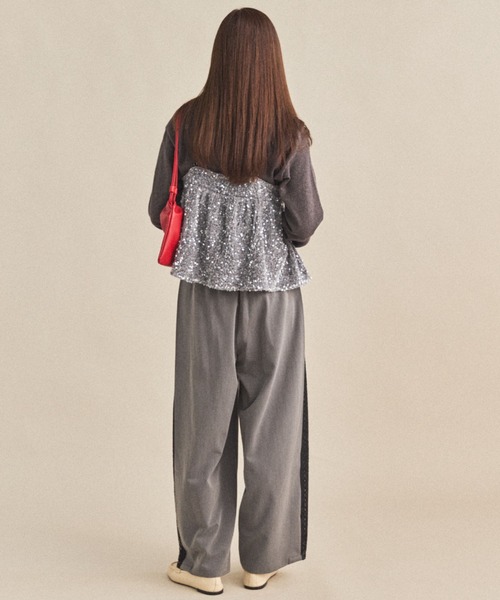 MIRROR STOKE（ミラーストーク）の「【ZOZO限定】SEQUINED VELVET CAMISOLE/スパンコールベロアキャミソール（シャツ/ブラウス・レディース・ブラック/グレー・MEDIUM）」の18枚目の写真