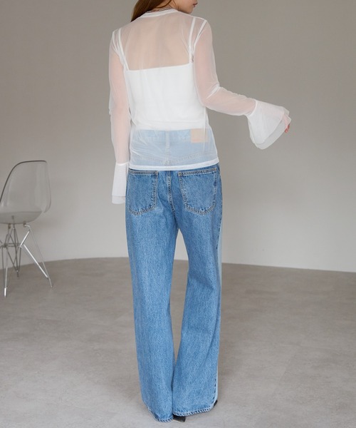 r.(アールドット)の「フレアスリーブ シアートップス(Tシャツ/カットソー・レディース・オフホワイト/ブラック/アイボリー・FREE)」の17枚目の写真