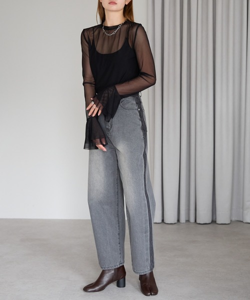 r.(アールドット)の「フレアスリーブ シアートップス(Tシャツ/カットソー・レディース・オフホワイト/ブラック/アイボリー・FREE)」の21枚目の写真