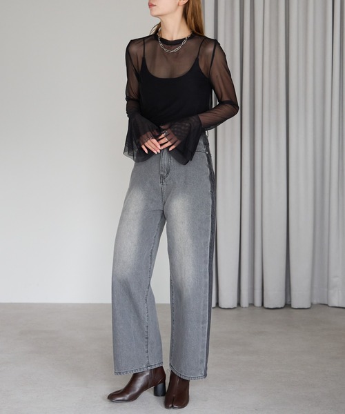 r.(アールドット)の「フレアスリーブ シアートップス(Tシャツ/カットソー・レディース・オフホワイト/ブラック/アイボリー・FREE)」の22枚目の写真