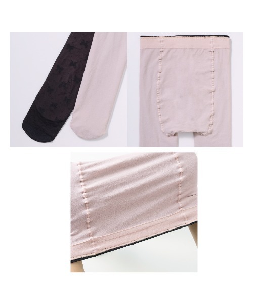 tutuanna(チュチュアンナ)の「まるで素肌のようなフェイクタイツ80デニール(ドット×リボン柄)(タイツ/ストッキング・レディース・ブラック/オフホワイト・M-L)」の12枚目の写真