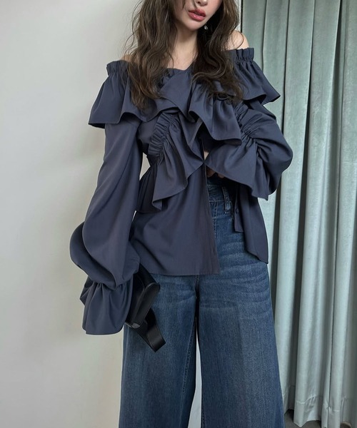 frill cross asymmetry BL（シャツ/ブラウス）｜WILLFULLY（ウィル