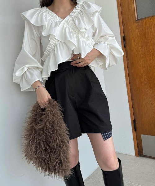 frill cross asymmetry BL（シャツ/ブラウス）｜WILLFULLY（ウィル