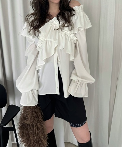 frill cross asymmetry BL（シャツ/ブラウス）｜WILLFULLY（ウィル