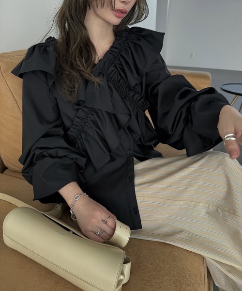 frill cross asymmetry BL（シャツ/ブラウス）｜WILLFULLY（ウィル