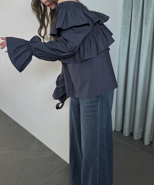 frill cross asymmetry BL（シャツ/ブラウス）｜WILLFULLY（ウィル