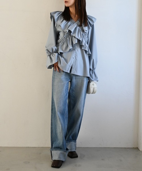frill cross asymmetry BL（シャツ/ブラウス）｜WILLFULLY（ウィル