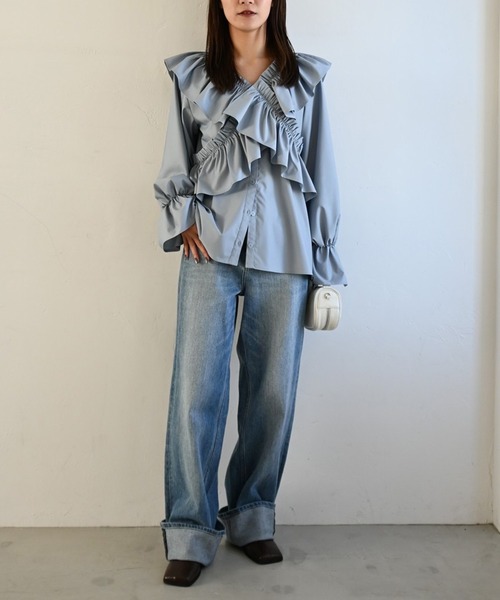 frill cross asymmetry BL（シャツ/ブラウス）｜WILLFULLY（ウィル