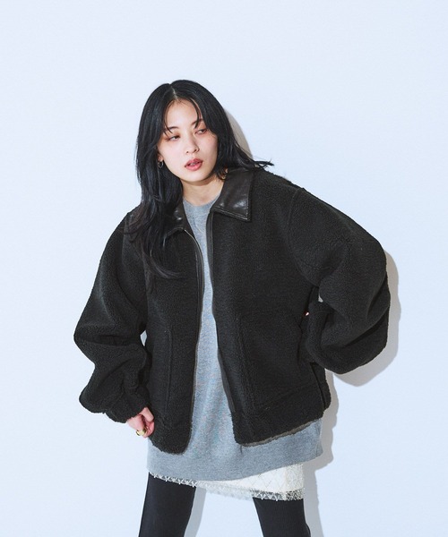 JEANASIS（ジーナシス）の「リバーシブルモンスターブルゾン/601819（ブルゾン・レディース・ブラウン/アイボリー/ブラック・FREE）」の8枚目の写真