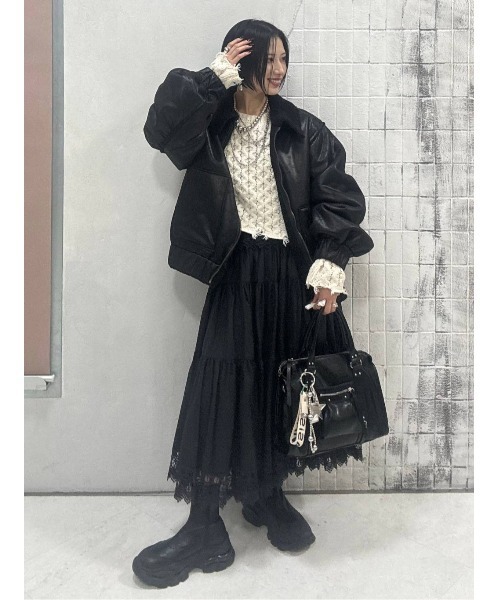 JEANASIS(ジーナシス)の「リバーシブルモンスターブルゾン/601819(ブルゾン・レディース・ブラウン/アイボリー/ブラック・FREE)」の14枚目の写真