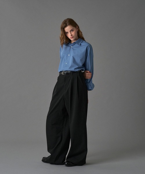 ONCILY（オンシェリー）の「【SET UP可能】TWO-TUCK BAGGY SLACKS / ツータックバギースラックス（スラックス・メンズ・ブラック/ネイビー/ブラウン系その他/ブラック系その他・LARGE/MEDIUM/SMALL）」の10枚目の写真