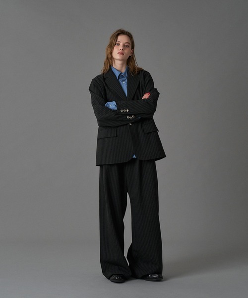 ONCILY（オンシェリー）の「【SET UP可能】TWO-TUCK BAGGY SLACKS / ツータックバギースラックス（スラックス・メンズ・ブラック/ネイビー/ブラウン系その他/ブラック系その他・LARGE/MEDIUM/SMALL）」の13枚目の写真