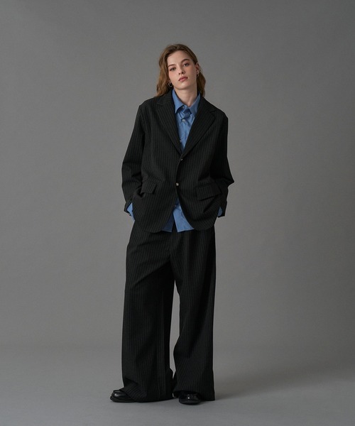 ONCILY（オンシェリー）の「【SET UP可能】TWO-TUCK BAGGY SLACKS / ツータックバギースラックス（スラックス・メンズ・ブラック/ネイビー/ブラウン系その他/ブラック系その他・LARGE/MEDIUM/SMALL）」の14枚目の写真