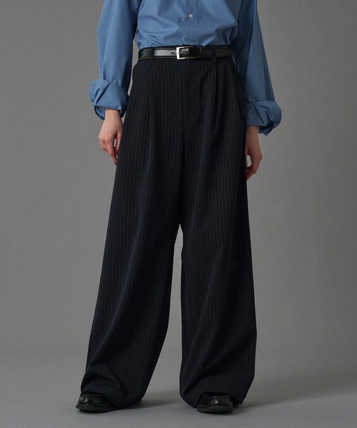 ONCILY（オンシェリー）の「【SET UP可能】TWO-TUCK BAGGY SLACKS / ツータックバギースラックス（スラックス・メンズ・ブラック/ネイビー/ブラウン系その他/ブラック系その他・LARGE/MEDIUM/SMALL）」の16枚目の写真