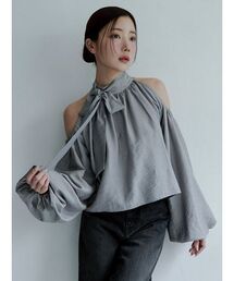 Stylevoice for xxx（スタイルヴォイスフォー）の「＜maronさんコラボ＞ボリュームスリーブオープンショルダー2WAYボウタイリボンブラウス（シャツ/ブラウス）」
